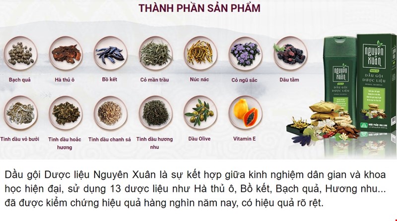 Dầu Gội Dược Liệu Nguyên Xuân Xanh Dưỡng Tóc 350ml