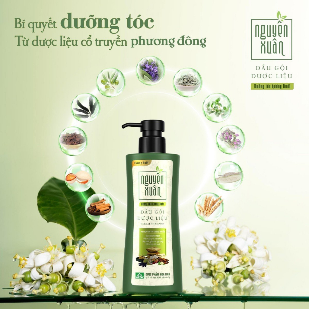 Dầu Gội Dược Liệu Nguyên Xuân Dưỡng Tóc Hương Bưởi 450ml
