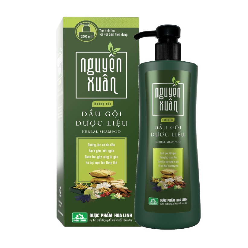 Dầu Gội Dược Liệu Nguyên Xuân Xanh Dưỡng Tóc 350ml